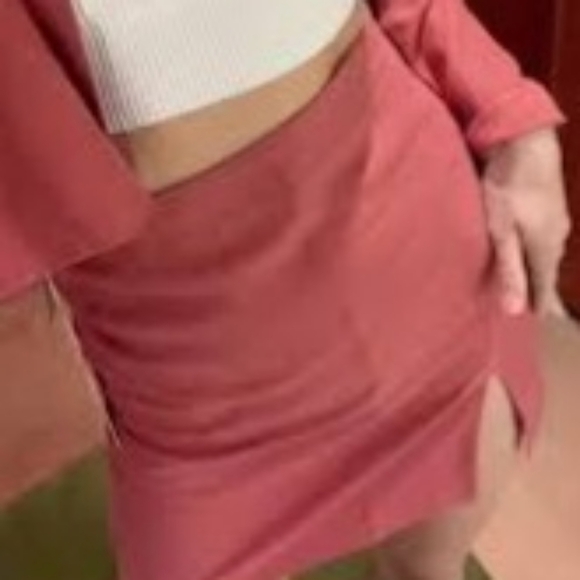 Aritzia - Wilfred Patio Linen High Waisted Mini Skirt - in Coral - Size 12 - Picture 3 of 9